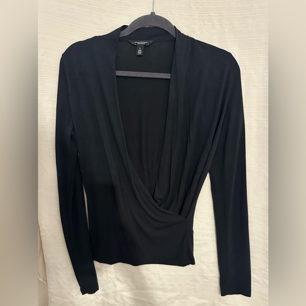 Banana Republic Black Drape Blouse